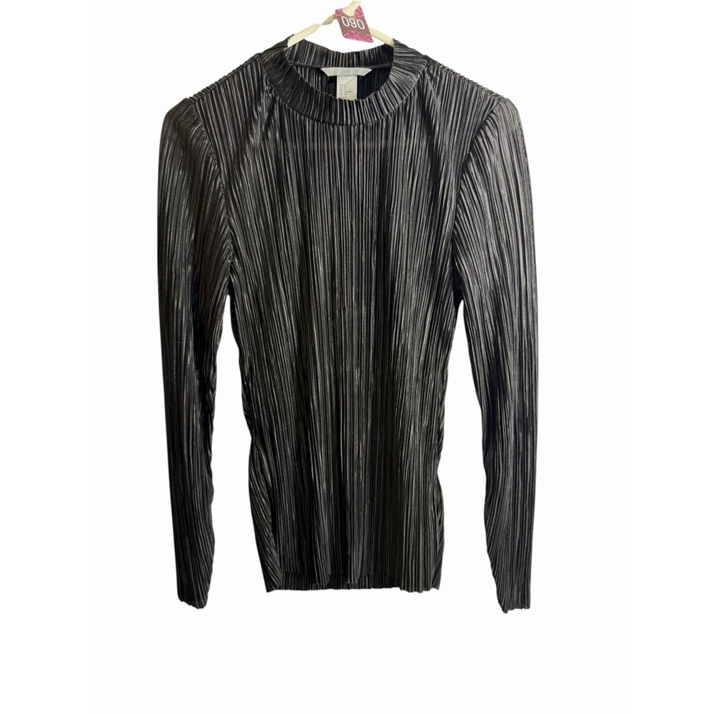 H&M womens black long sleeve dress shirt size small